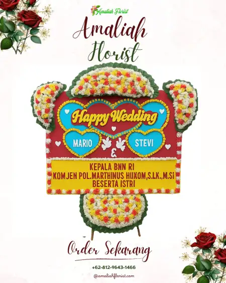 Papan Bunga Pernikahan Karobelah